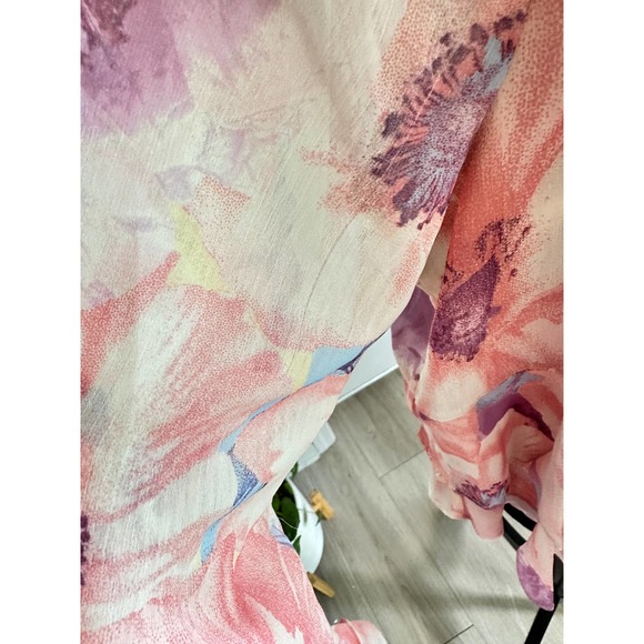 Vici Floral Ruffle Boho-Chic Blouse Size Large - Picture 2 of 10